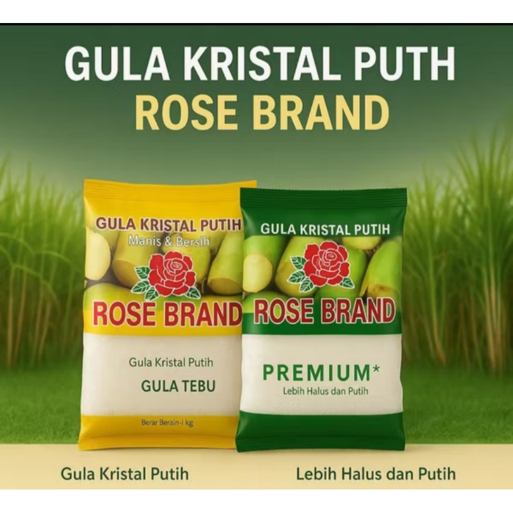 

Rose Brand Gula Pasir Tebu 1 kg