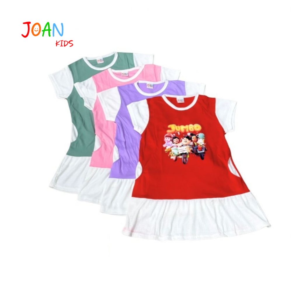 Pakaian anak perempuan baju daster anak perempuan usia 3-8 tahun motif animasi JUMBO V3