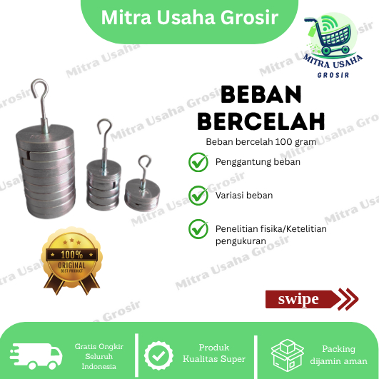 Beban Bercelah 100gram / Beban Bergantung Bercelah 100 gram