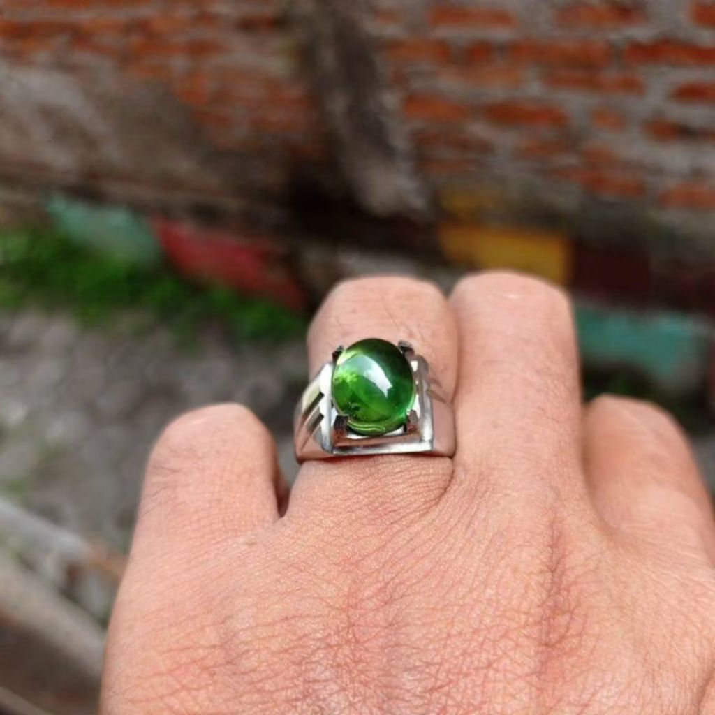 cincin batu zamkal zambrudkalimantan ring monel