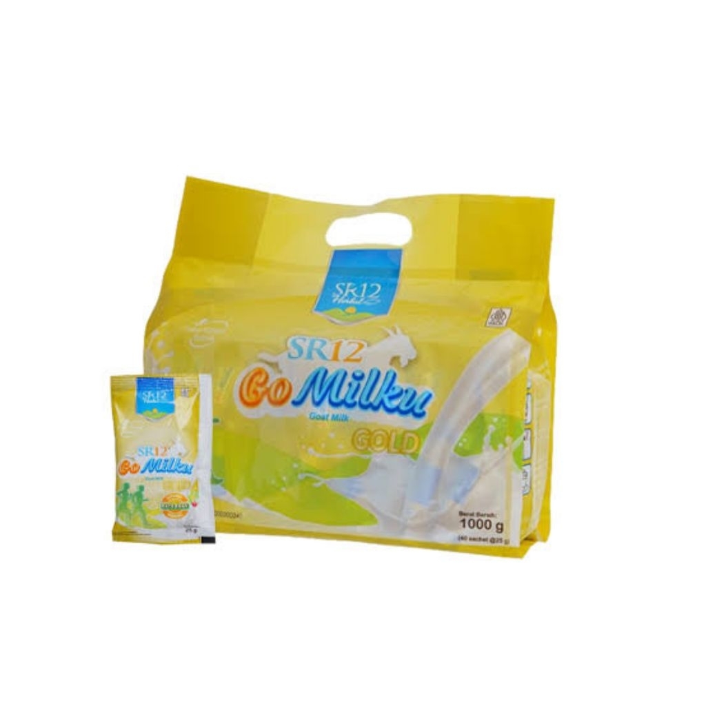 

SR12 Goldmilku 25gr x 40 Sachet – Susu Kambing Etawa Sachet Isi 40 – Aman untuk Lambung untuk Dewasa dan Lansia