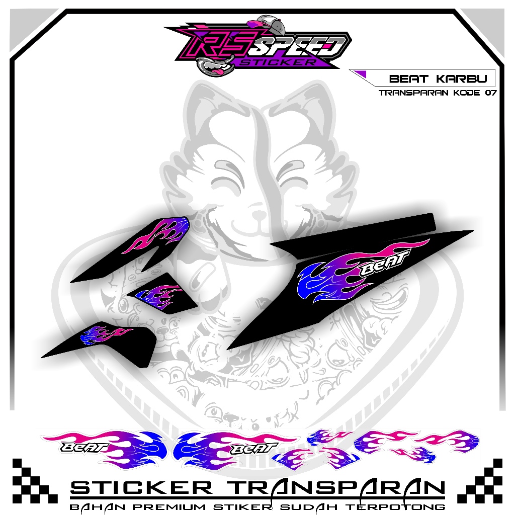 STRIPPING BEAT KARBU 2010 VARIASI STIKER BEAT KARBU 2010 UV TRANSPARAN KODE 07 BAHAN PREMUM