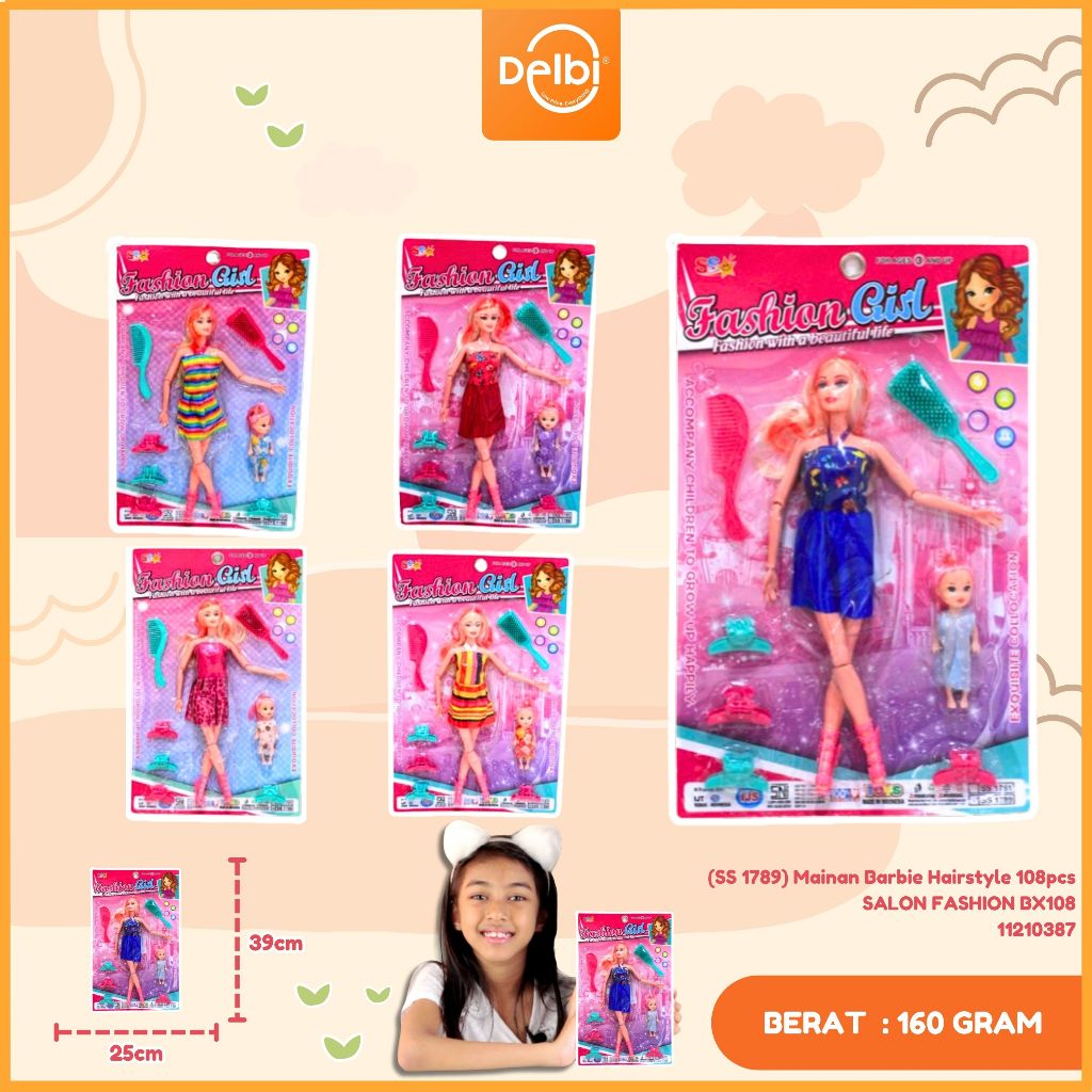 (SS 1789) Mainan Barbie Hairstyle 108pcs SALON FASHION Mainan Barbie Hairstyle 108pcs SALON FASHION