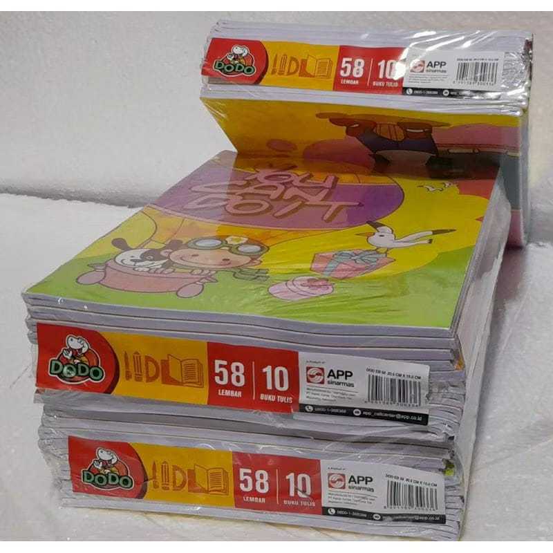 

BUKU TULIS DODO 58 LEMBAR ( 1 PACK ISI 10 BUKU ) TERMURAH