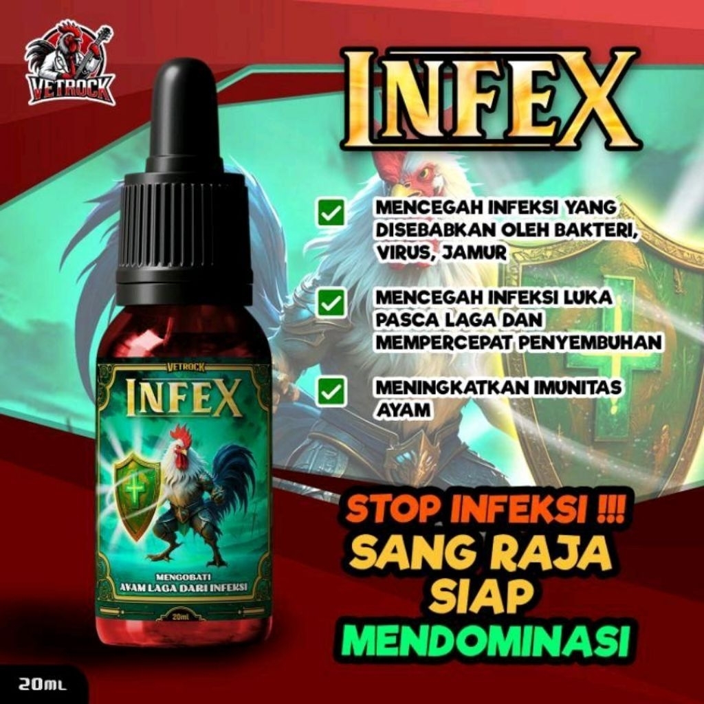 INFEX- Obat infeksi ayam,mencegah bakteri virus jamur dan meningkatkan imunitas ayam petarung