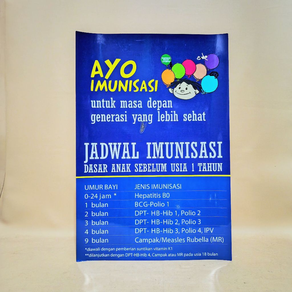Poster Jadwal Imunisasi - Poster Edukasi Imunisasi - Poster Sosialisasi Imunisasi - Poster Posyandu