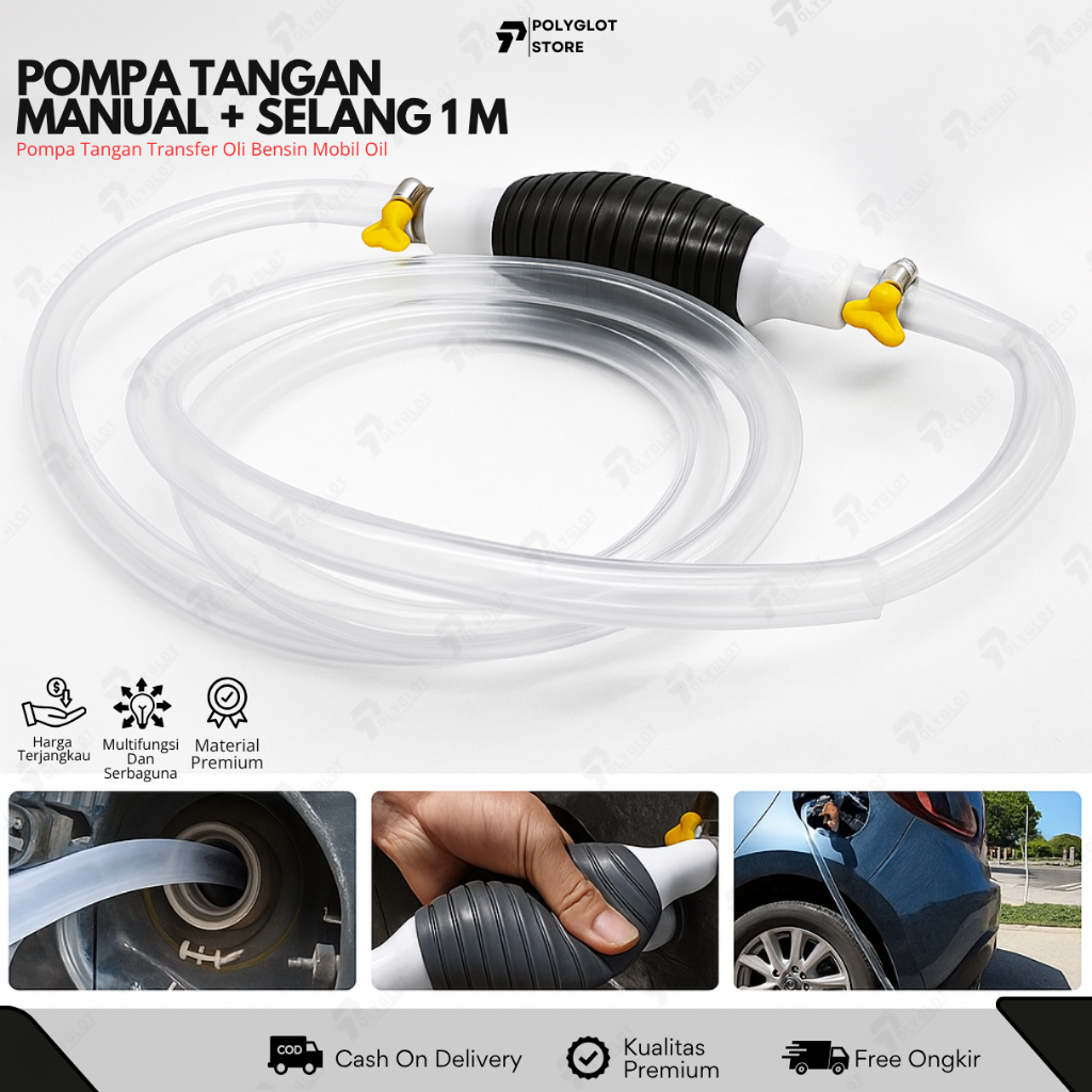 Pompa Bensin Manual Transfer Pump Alat Sedot Selang Penyedot Bensin Pompa Bensin Manual Air Solar Ol