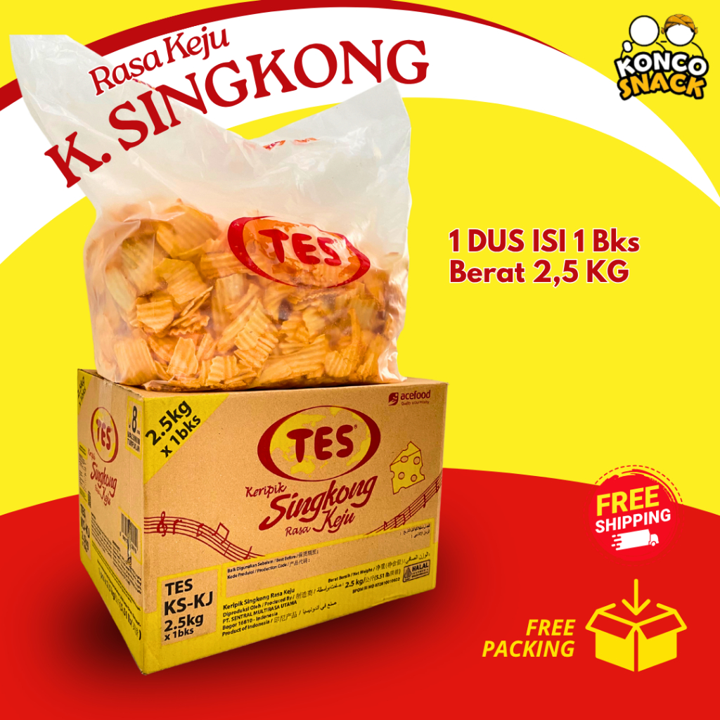 

TES KERIPIK SINGKONG RASA KEJU 2 VARIAN 1 DUS BERAT 2,5KG (5x500gr&1x2,5kg)