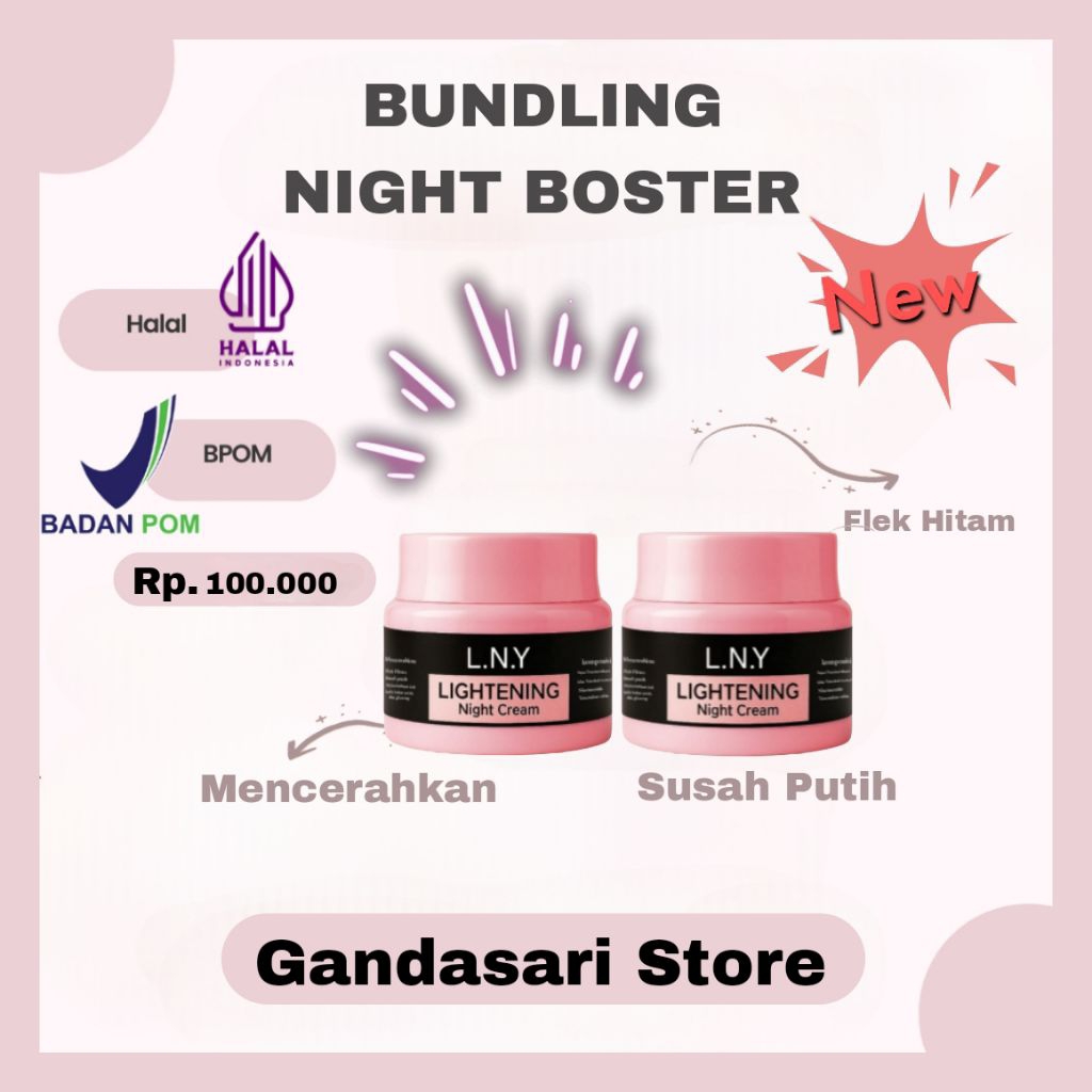Night Cream Booster 2 Pot L.N.Y Skin Beauty