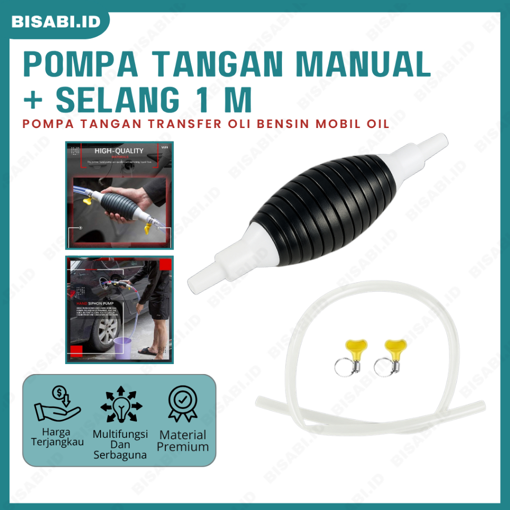 1SET SELANG 1M + Pompa Manual Bensin / Pompa Bensin Manual Alat / Pompa Tangan Selang Penyedot Sedot