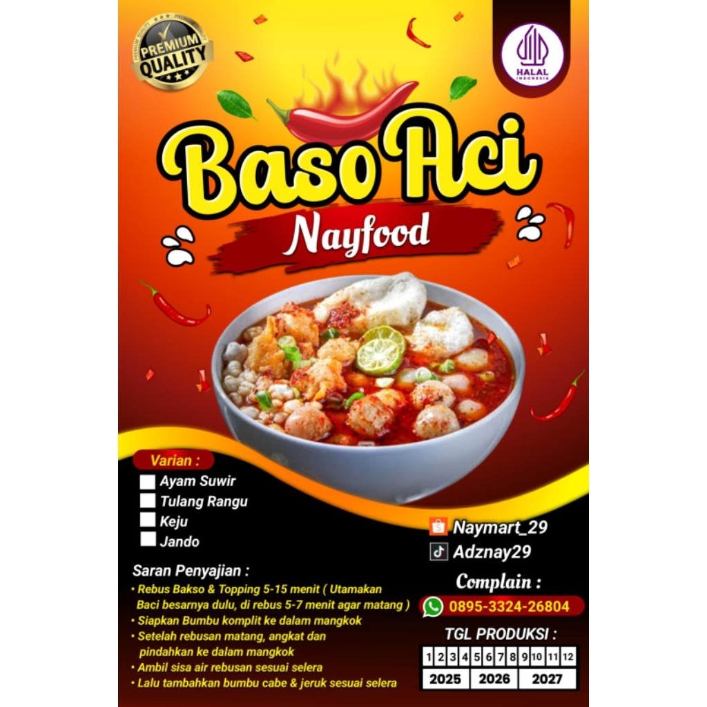 

{READY STOK}Baso Aci Ayam suwir pedes Endulita