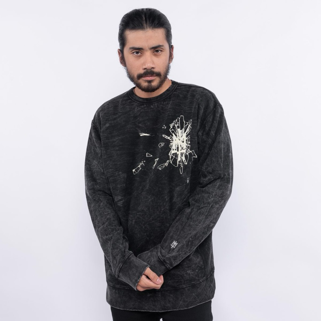 crewneck jacket washed MATERNAL fracion