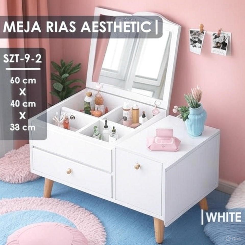 FurnitureWorldHome - Meja Rias - Meja Rias Aesthetic - Meja Rias Dinding Tempel Minimalis & Elegant