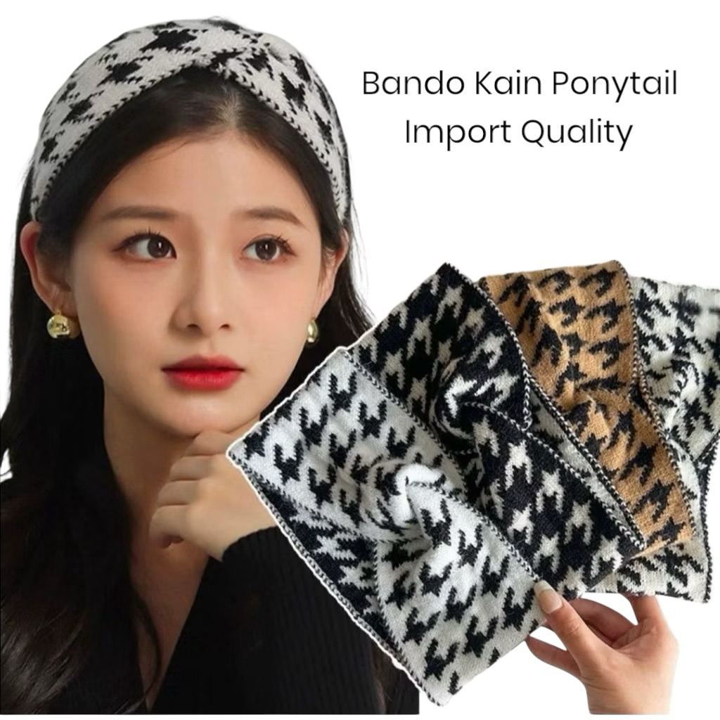 Bandana Kain Ponytail Headband / Bando Sporty Wanita Dewasa Korea / Aksesoris Rambut Wanita Korean S