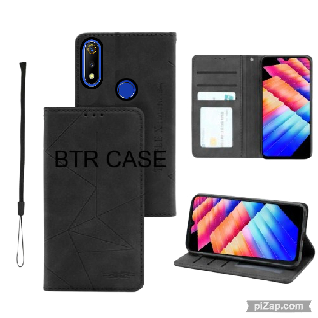 CASE HP REALME 3 CASING DOMPET KULIT MOTIF FLIP COVER LEATHER SARUNG HP