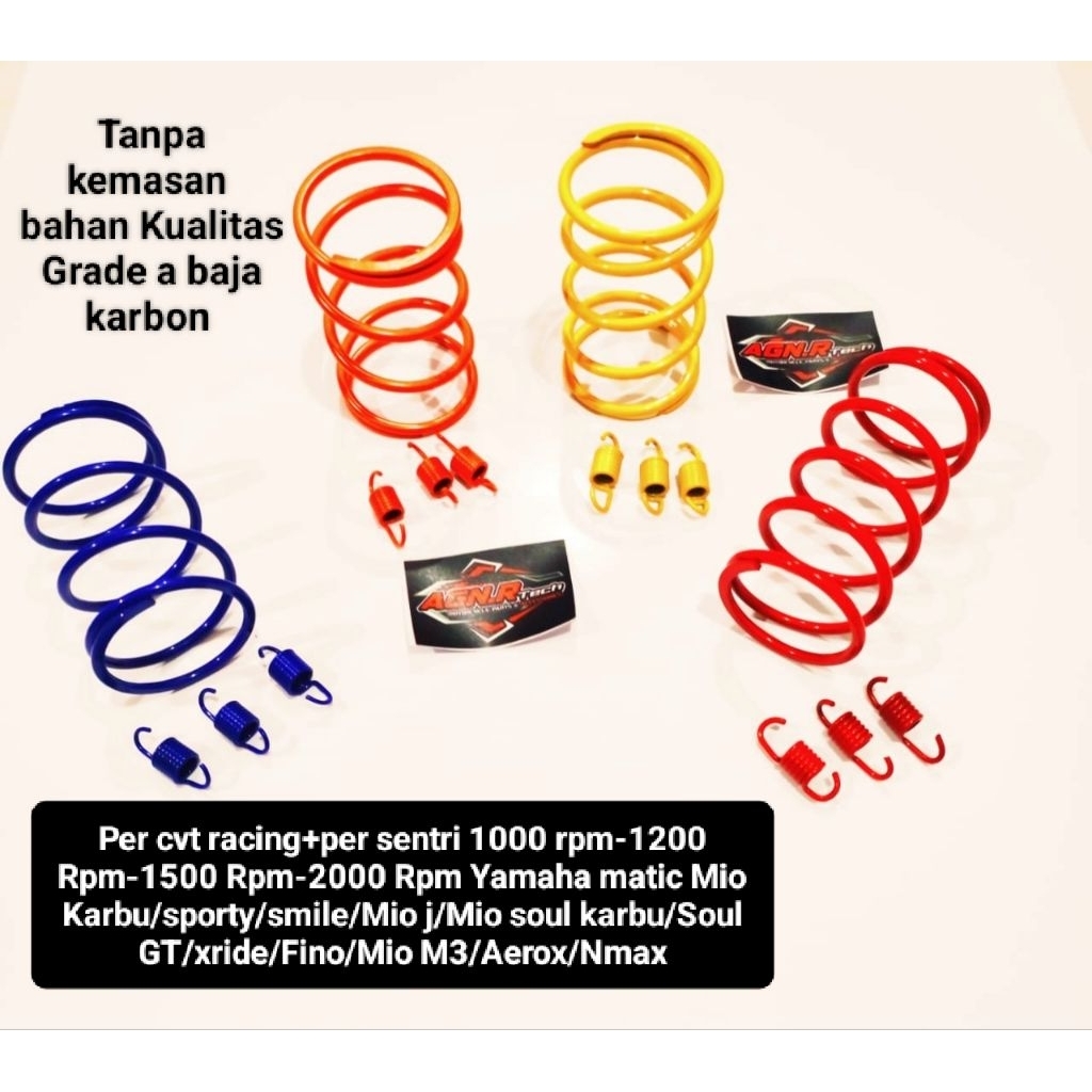 Per cvt racing+per sentri 1000 rpm-1200 Rpm-1500 Rpm-2000 Rpm Yamaha matic Mio Karbu/sporty/smile/Mi