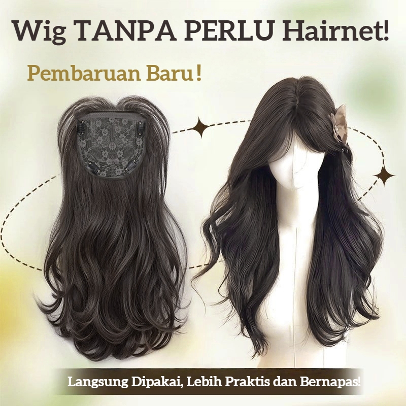 Wig TANPA PERLU Hairnet Hair clip curly panjang Wig korean style Wig jepit rambut palsu Wig daily Ra
