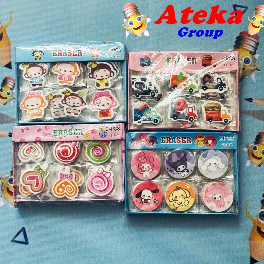 

[BOX/24PCS] ERASER LUCU 24PCS PENGHAPUS LUCU