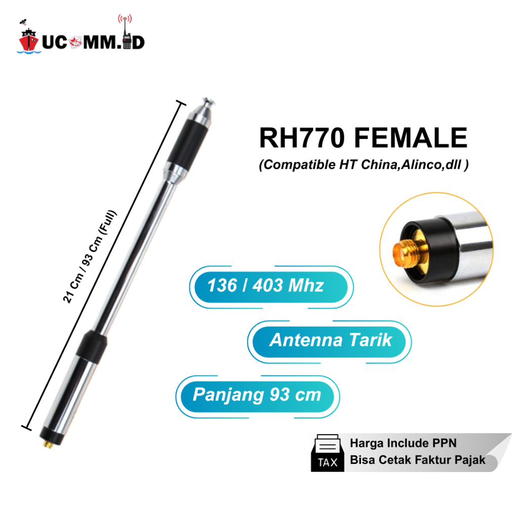 Antena RH 770 RH770 RH-770 Female Antenna Tarik  HT China Penambah Jangkauan