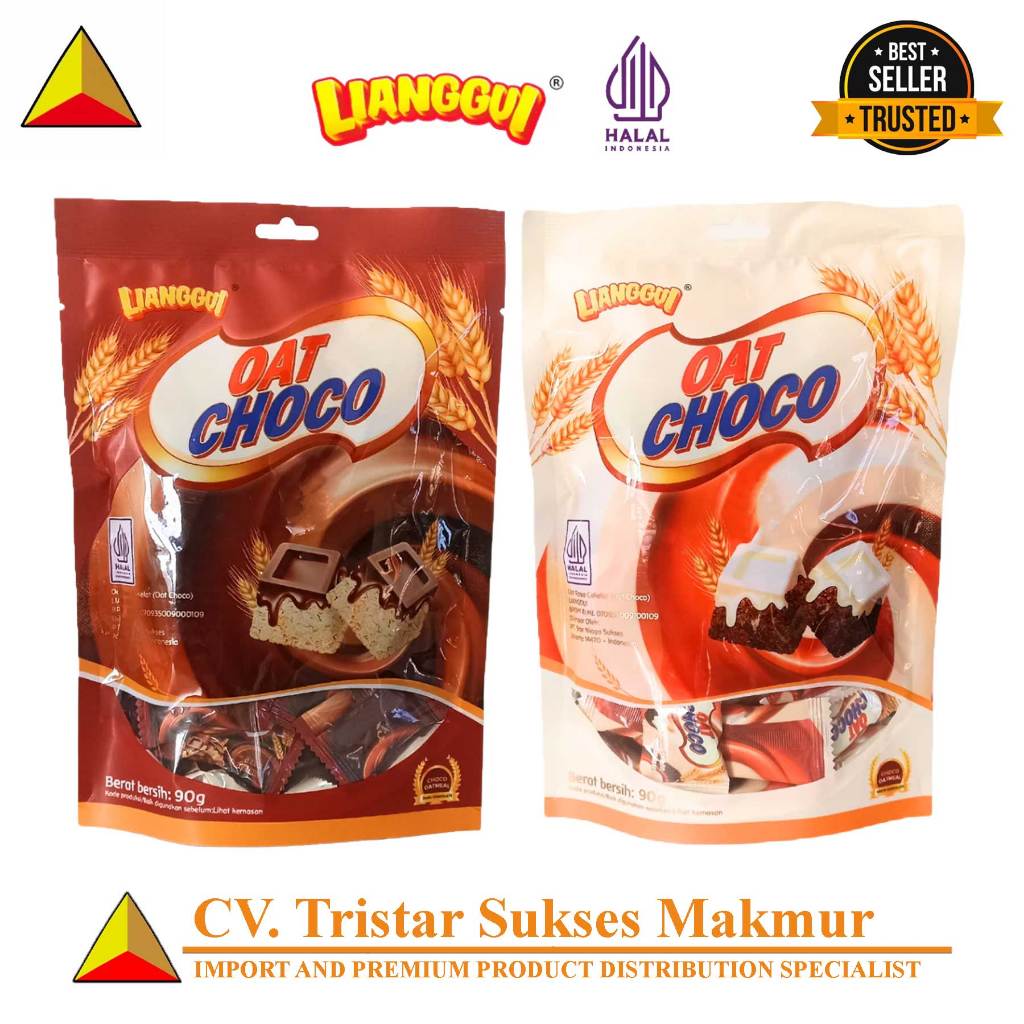 

(HALAL) Lianggui oat Choco & White 90gr – Permen Cokelat Susu & Dark Isi Krim Lembut, Manis & Lumer