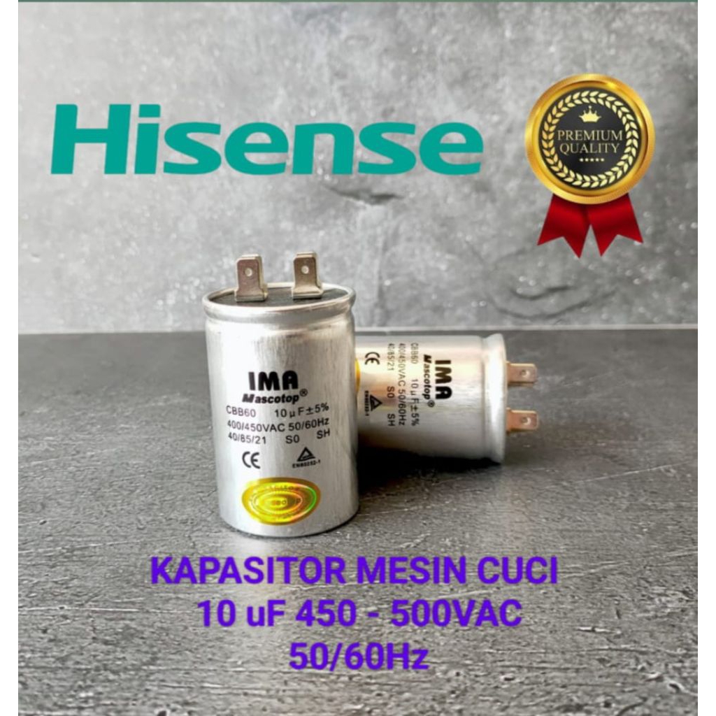 KAPASITOR MESIN CUCI 1 TABUNG 10uF HISENSE