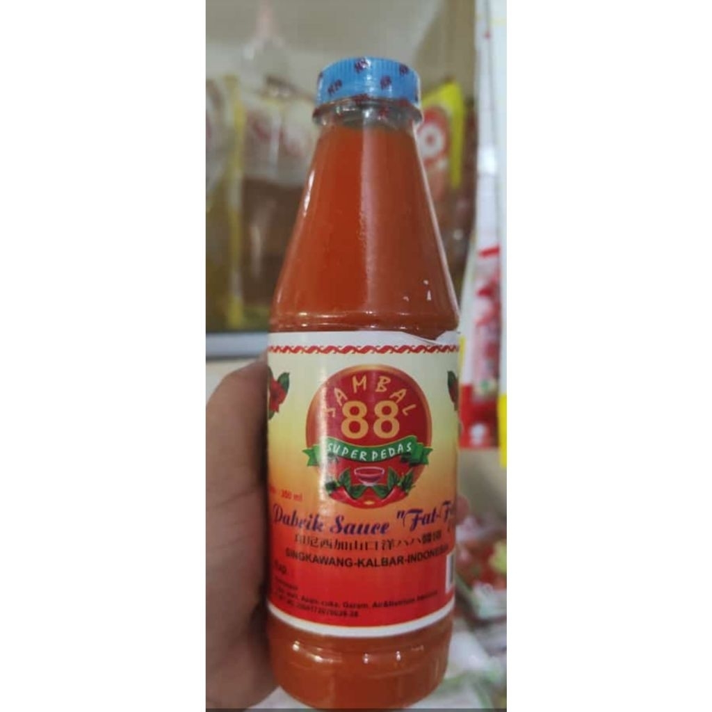 

Sambal Cabe Rawit Cap 88 / Sambal 88 Super Pedas / Pabrik Sauce Fat Fat / Sambal Cabai Rawit Asli / Sambal Cabe Khas Singkawang / Oleh Oleh Khas Pontianak / Chili Sauce / Sambel Cabai 88