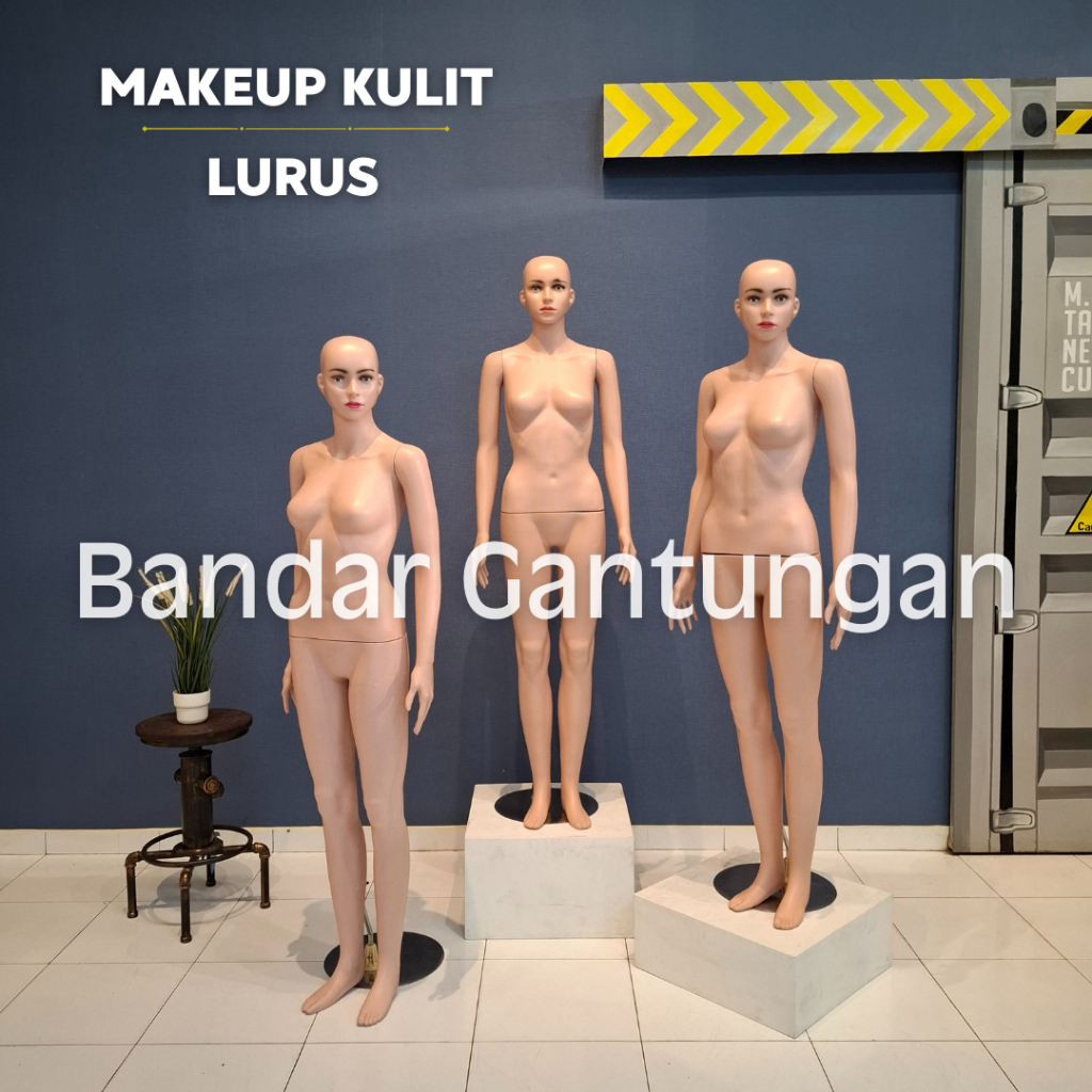 Patung Manekin Full Body Plastik Makeup Botak Cewek Manekin Cewek Patung Perempuan - SET B