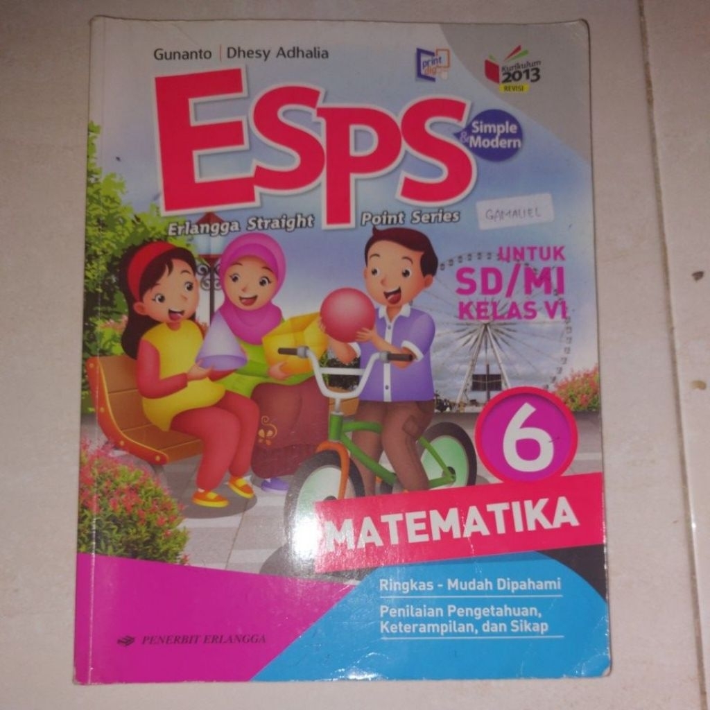 preloved buku erlangga ESPS Matematika kelas 6