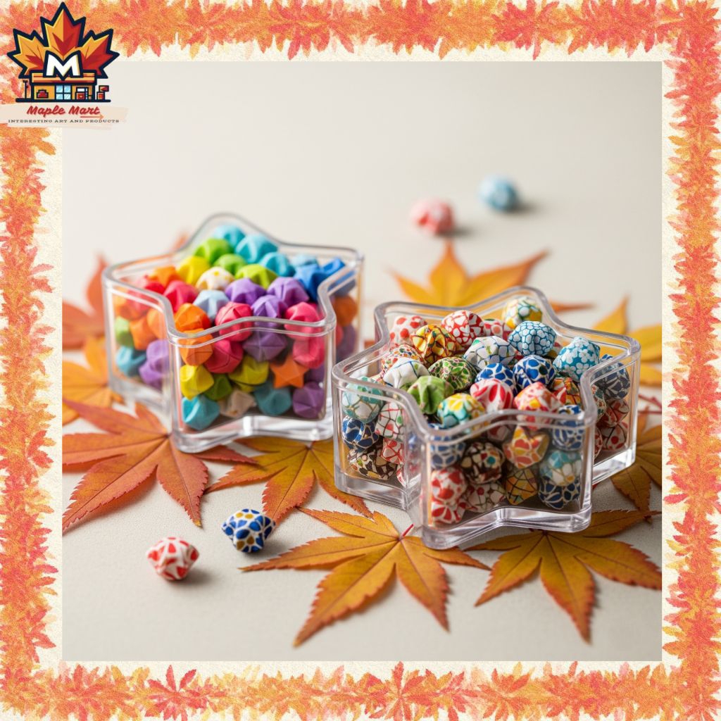 

Maple DIY - Lucky Star 1Pack 540 / 210 pcs Lembar / Polos Motif Galaxy Couple Heart Sakura Girl / Kertas Craft Origami Bintang, Melipat Star Folding Paper + Toples Bintang, Tabung