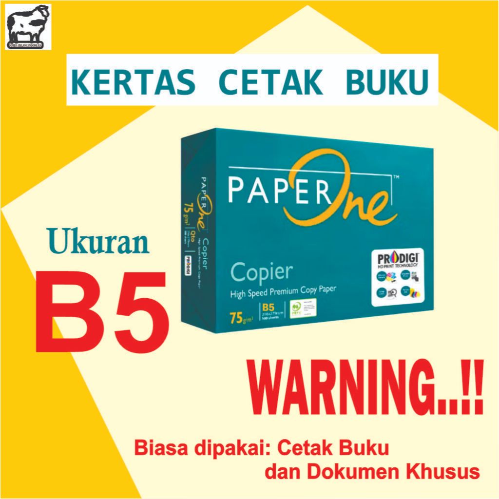 

BH01 Kertas HVS Paperone B5 75 gram 1 Rim (Kertas B5 Dunakan untuk cetak buku, cetak dokumen khusus)