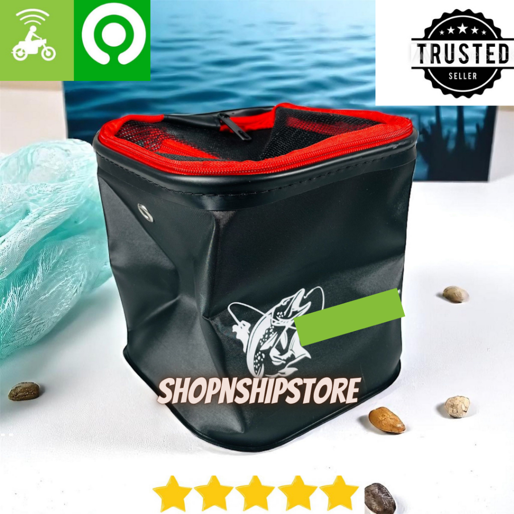 Ember Lipat Mancing Tempat Umpan Udang Ikan Hidup Model Tali - Handle