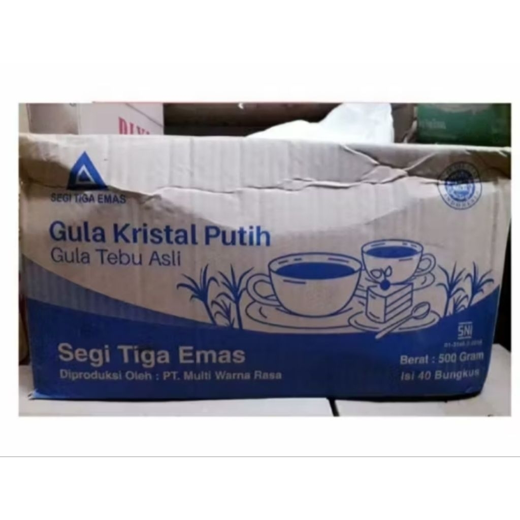 

Gula Kristal Putih Segi Tiga Emas 1 Dus isi 40 Bungkus @500gt