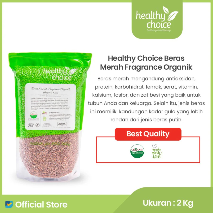 

Healthy Choice Beras Merah Fragrance Organik 2 kg