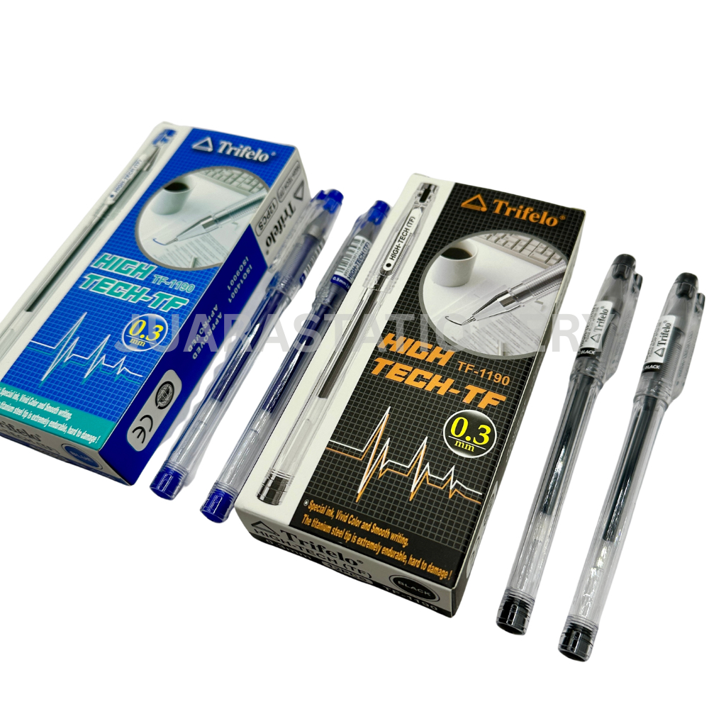 

RK JUARASTATIONERY Pulpen Hitech Trifelo TF-1190 Hitam Biru 0.3mm LUSIN / Pulpen Gel