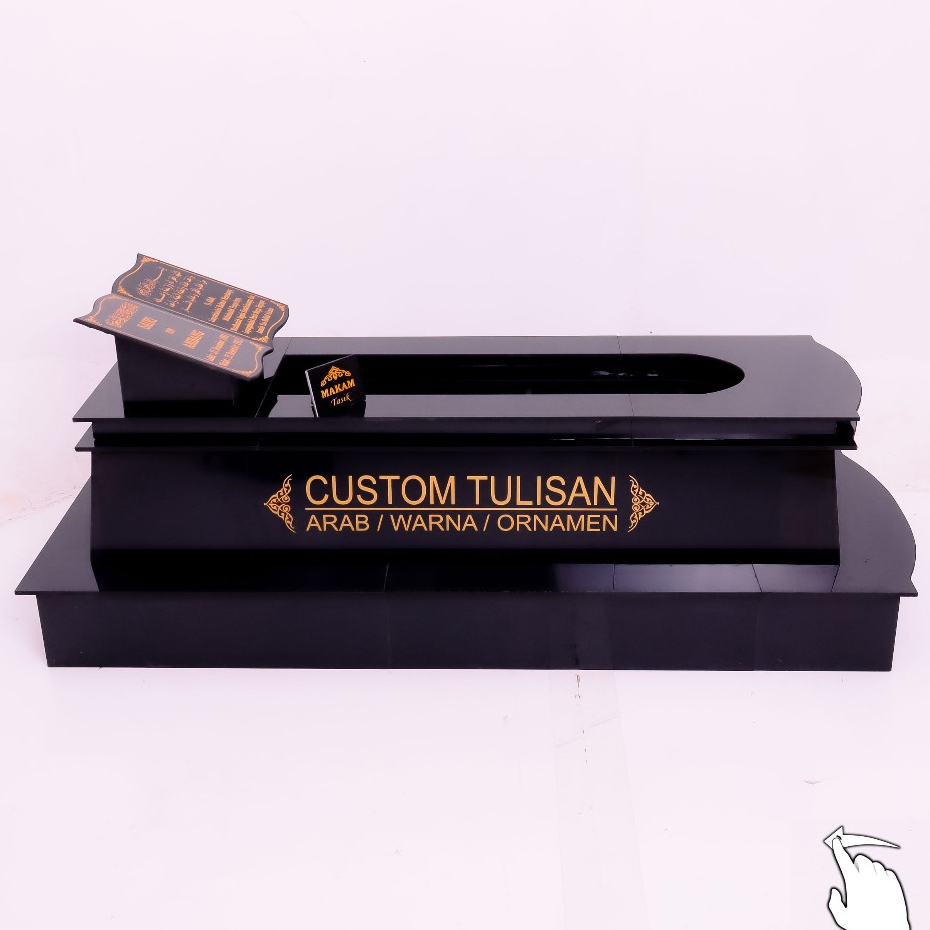 MAKAM TASIK - BATU NISAN//BADAN MAKAM BODY KIJING 3 TRAP POLOS/BUKU - UKIR PINGGIRAN - B23 - FULL GR