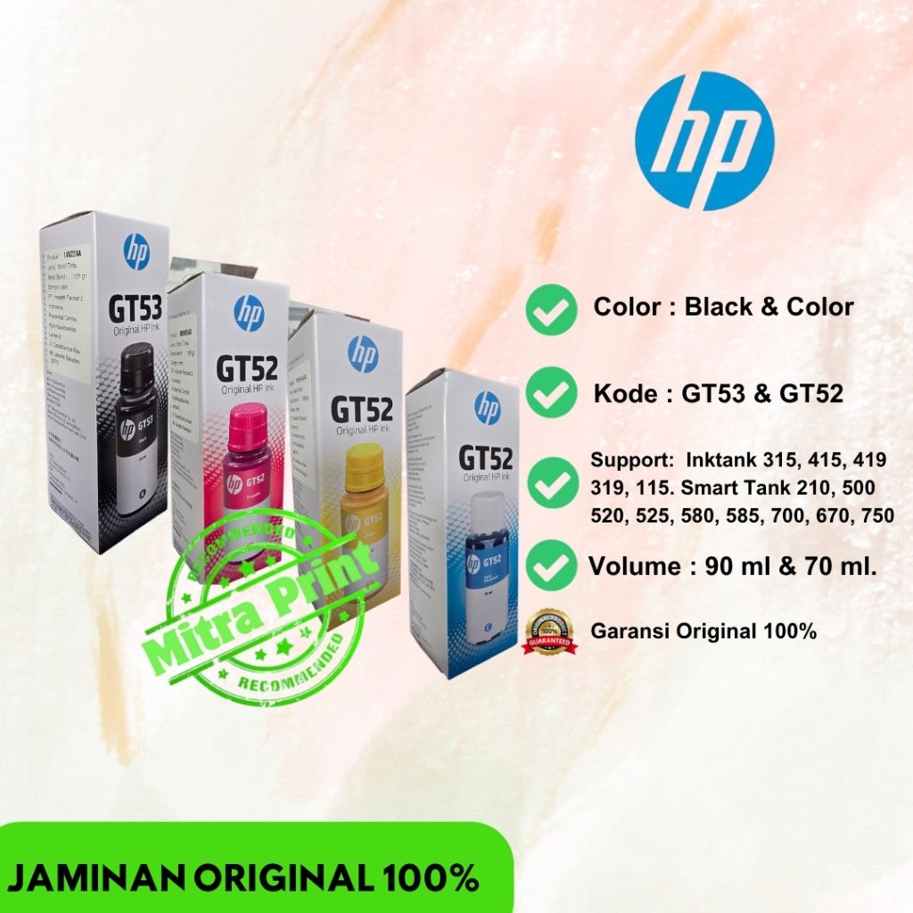 TINTA HP GT51 GT52 GT53 ORIGINAL