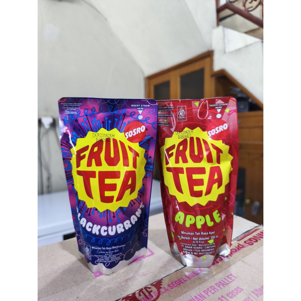 

Fruit Tea 200 ml Dus isi 24 Minuman Teh Rasa Apel dan Blackcurrant Fruitea (Dus)