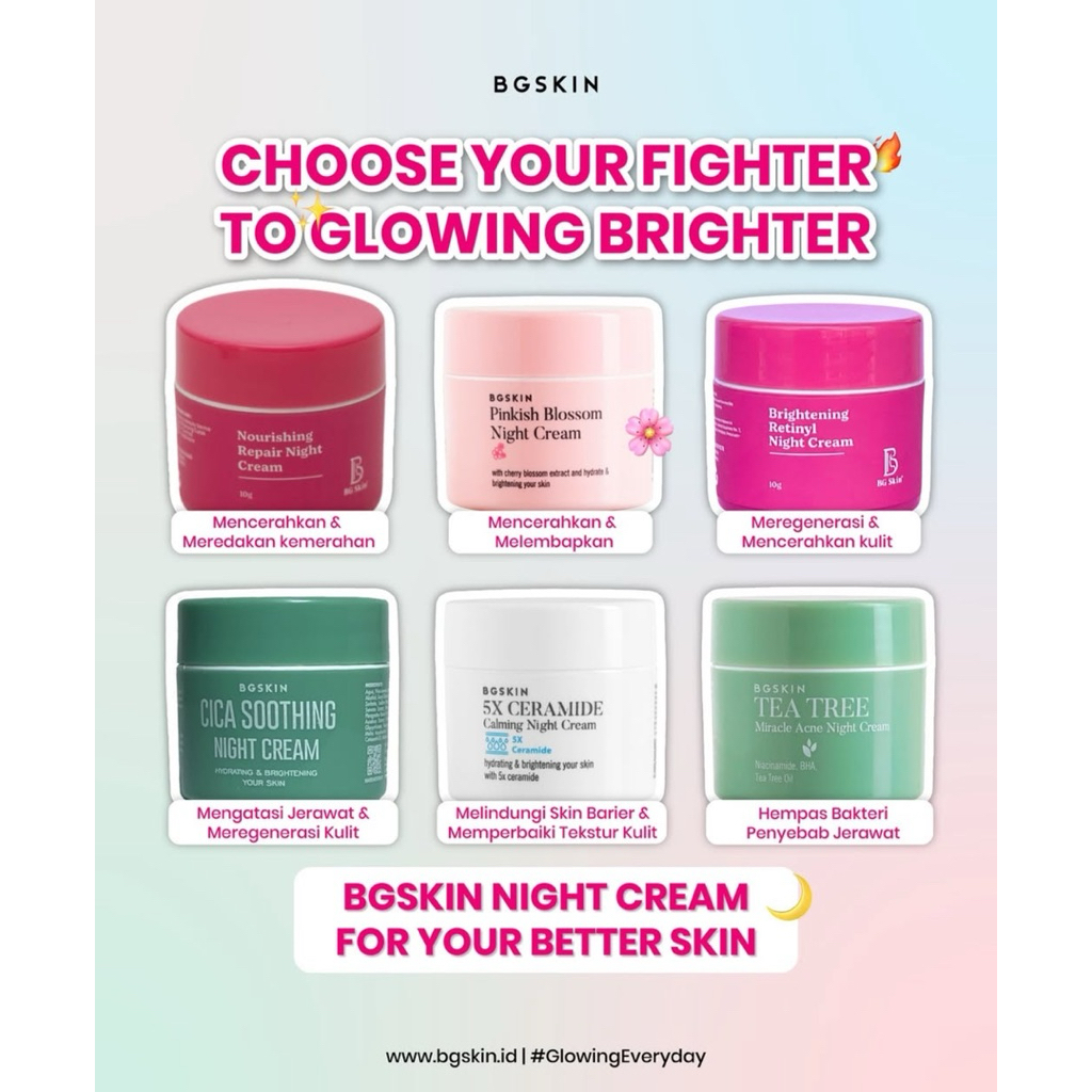 NIGHT CREAM BG SKIN / NIGHT RETYNIL BRIGHTENING / NIGHT LUXURY BG SKIN / NIGHT ACNE BG SKIN / NIGHT 