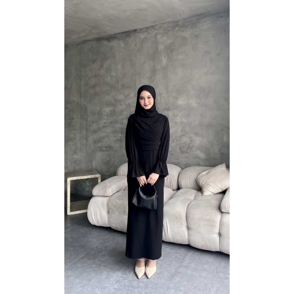 Ameena Dress Ceruti Ootd Hijab Fashion Simple Seragam Bridesmaid Kondangan