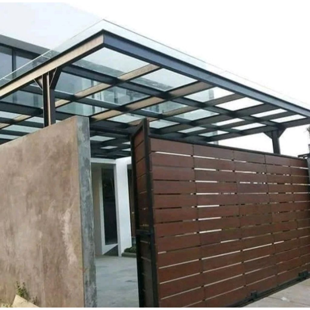 kanopi atap kaca tempered