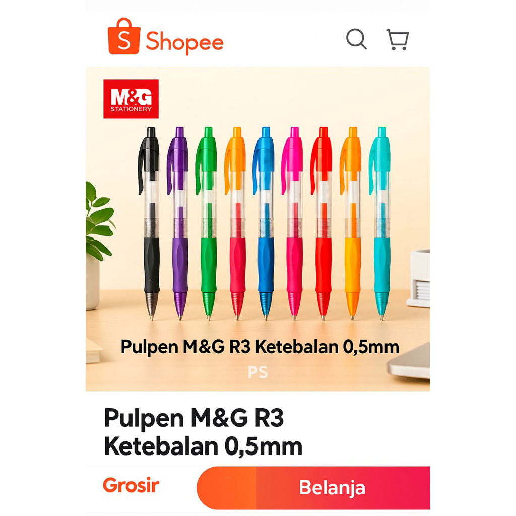 

Pulpen M&G R3 0.5mm – 8 Warna Pilihan | Gel Pen Click