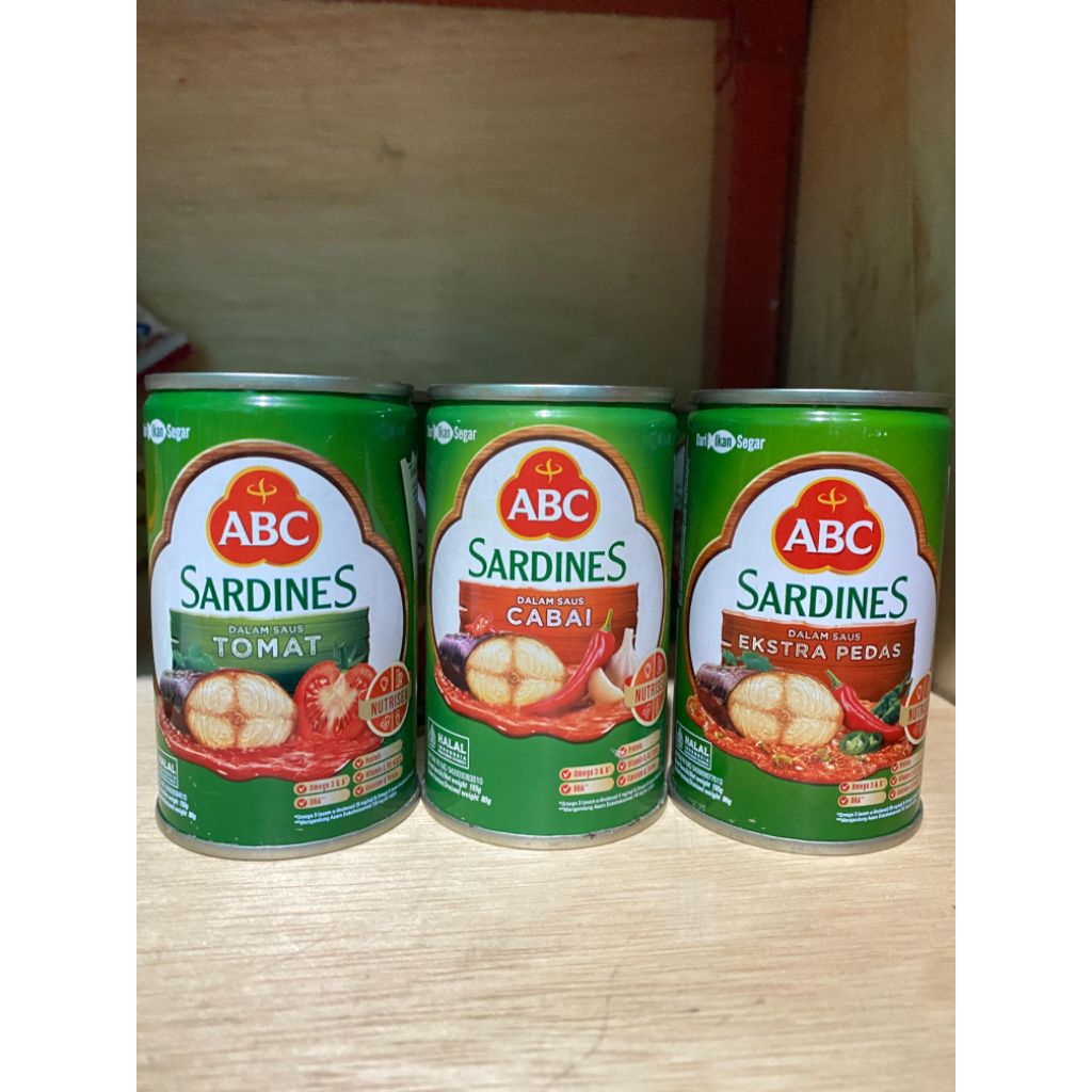 

Sarden Abc Kaleng Saus Tomat / Cabai / Extra Pedas 155g - ABC Sardines
