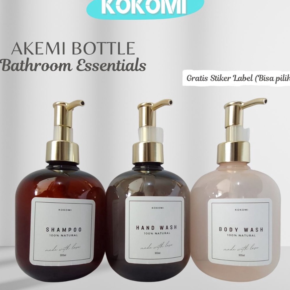 KOKOMI Botol Sabun Aesthetic AKEMI Botol Refill Sabun Cair 3ml Dapat Stiker Label Botol Refillable