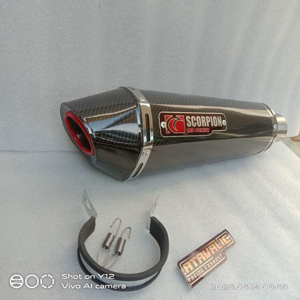 silencer knalpot racing scorpion Red power +DB killer inlet 50/51mm eksoz