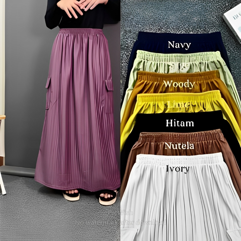 Rok Panjang Wanita Kekinian Kerja OOTD Murah Muslimah Flowly Termuah Rekomended Cewe Kuliah Bahan Te