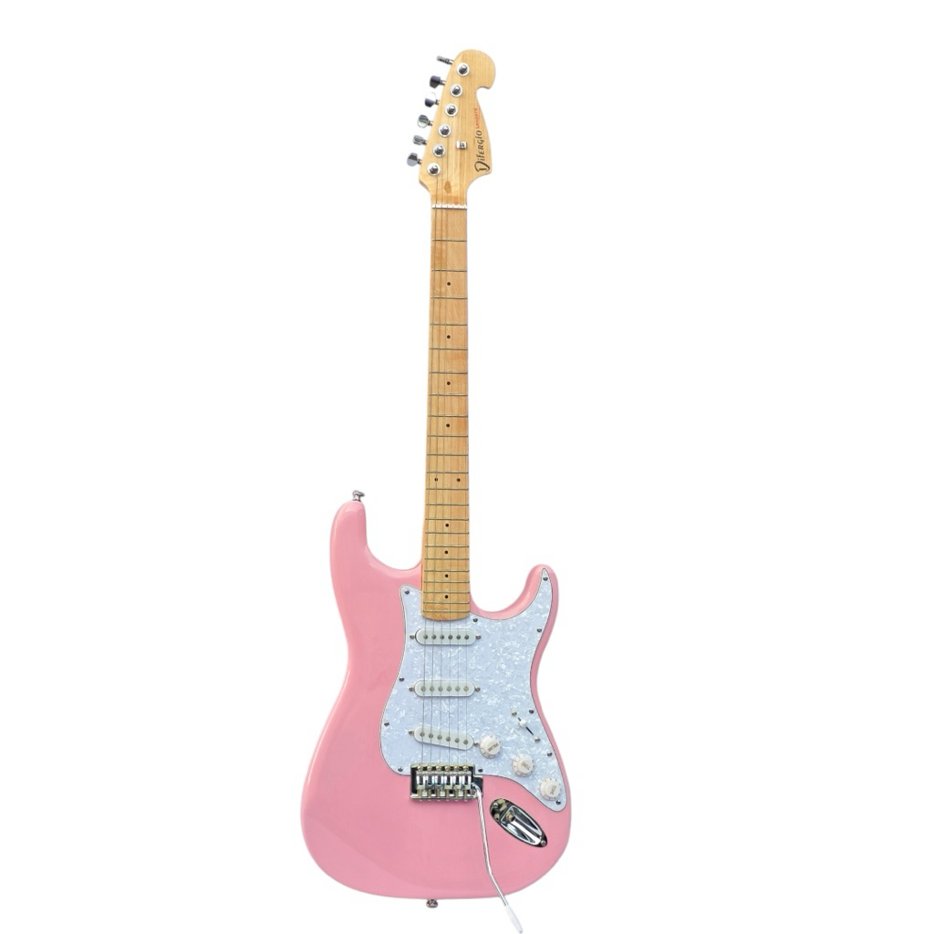 Gitar elektrik stratocaster difergio original pink