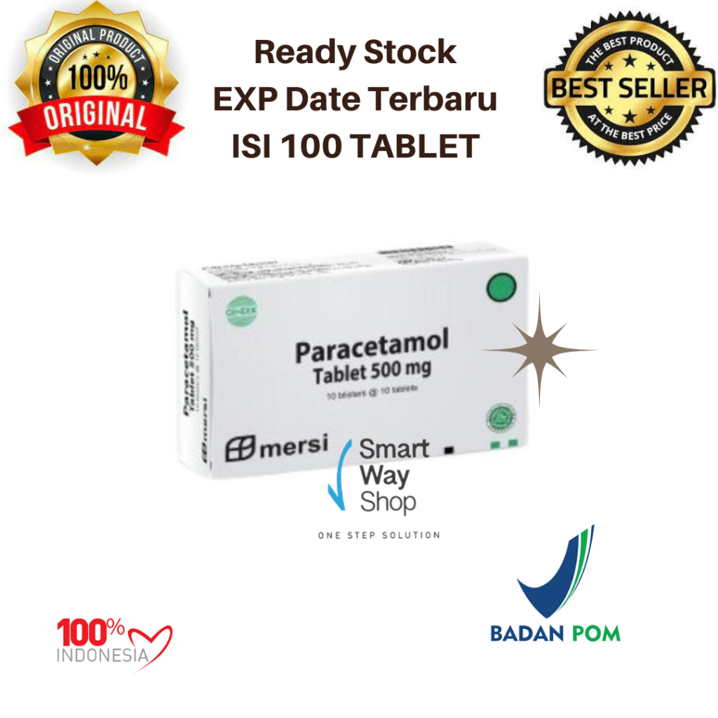 PARACETAMOL MERSI 500 MG 1 Box isi 100 Tablet / Parasetamol 500mg ORI BPOM