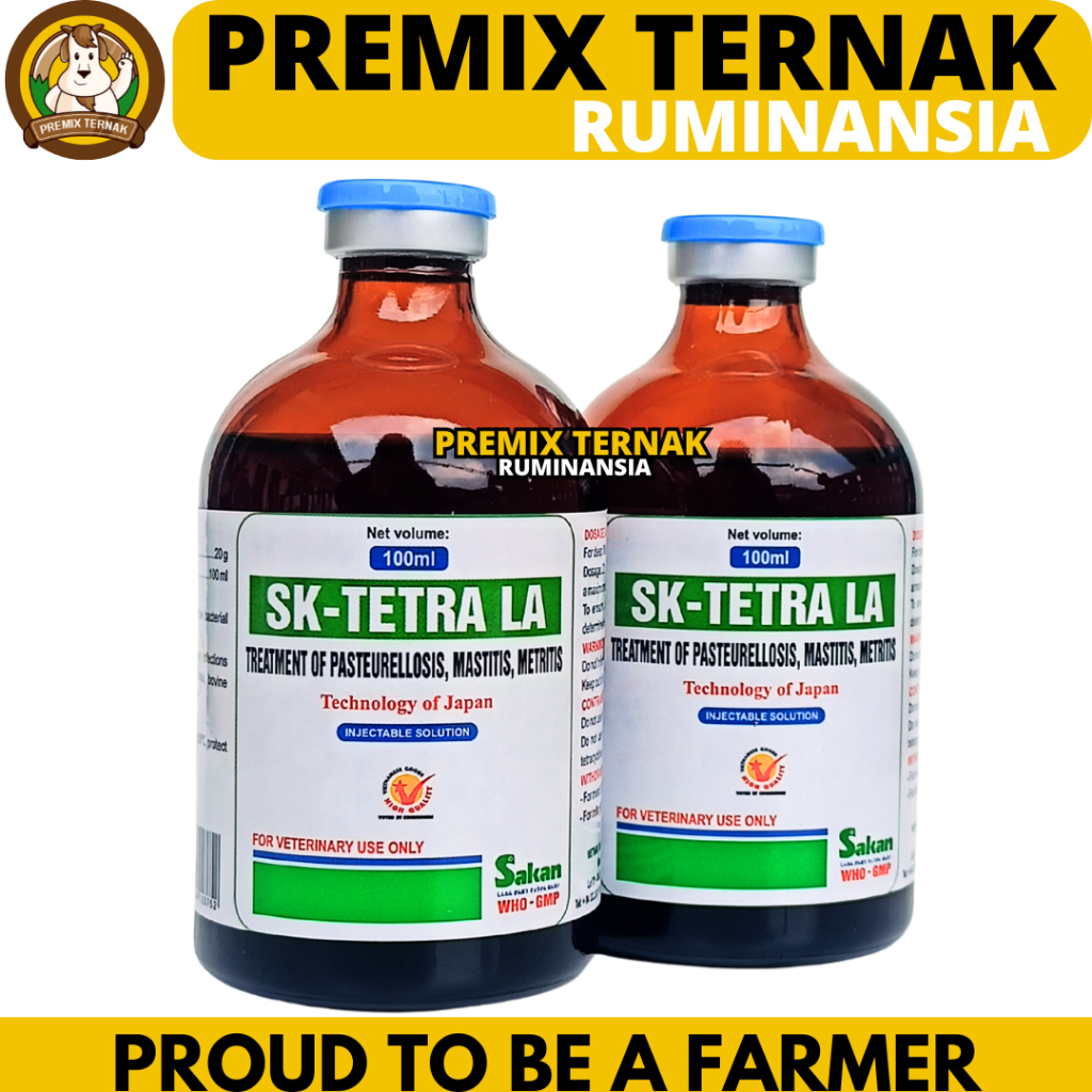 SK TETRA LA 100ML SAKAN - Obat Hewan Antibakteri Spektrum Luas Long Acting Ternak Like Medoxy la