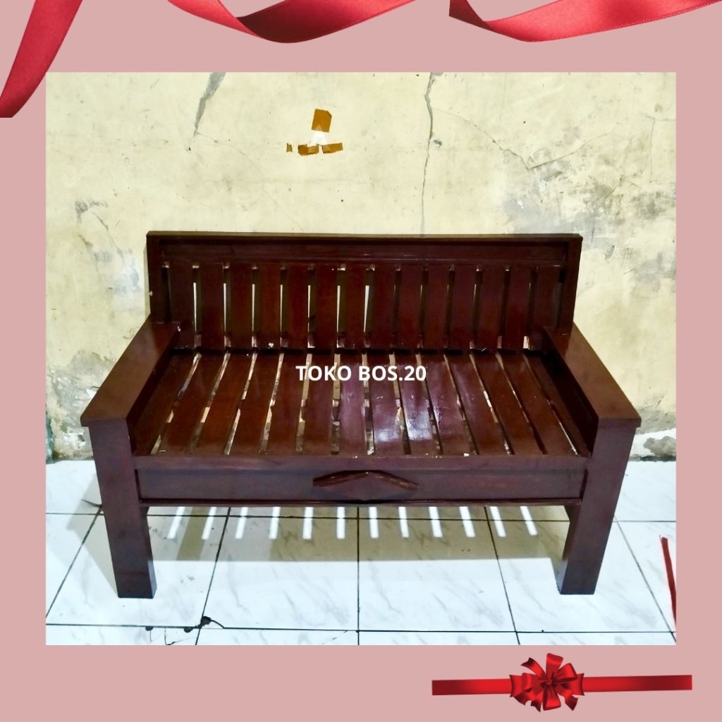 Kursi Teras Panjang Kursi Bangku Kayu Plisture Coklat