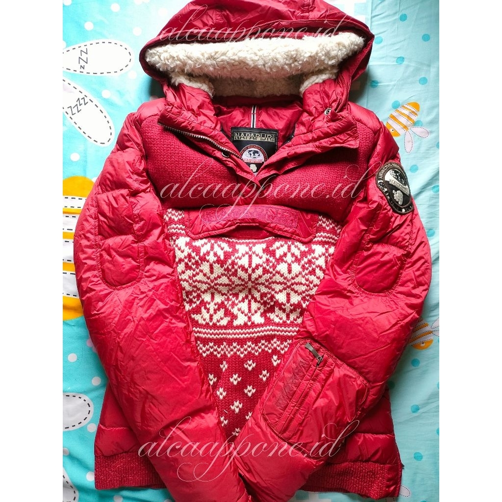 napapijri skidoo anorak winter red jacket ori